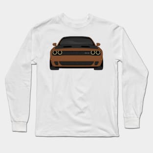 DODGE HELLCAT FRONT BROWN Long Sleeve T-Shirt